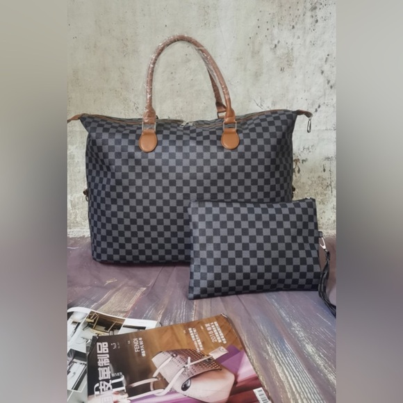 Checkered Two-Piece Bag Set - Picture 5 of 6